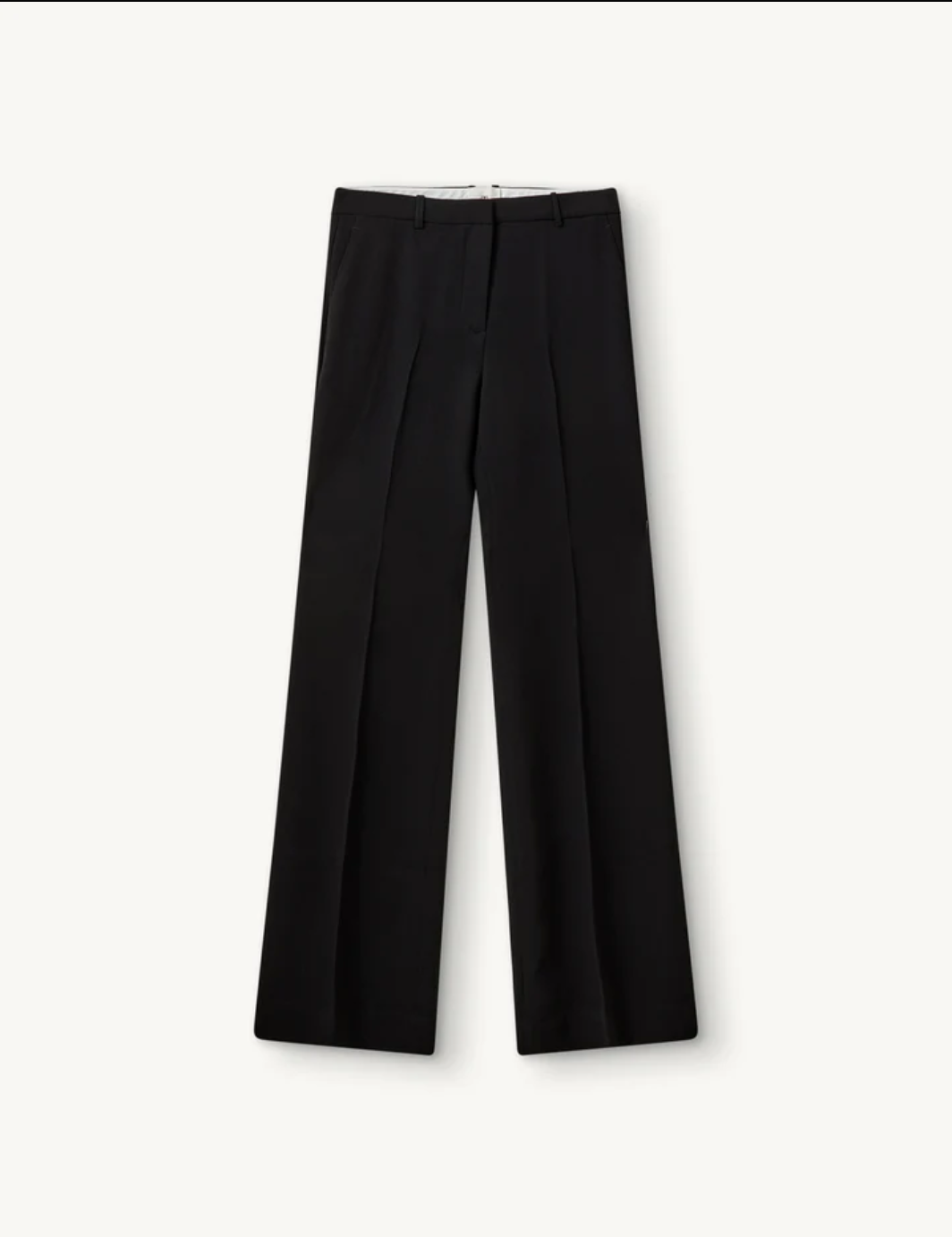 Crepe Wide Pants Black Bukser