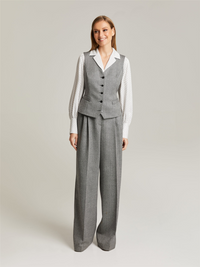 Gytta Wool Trousers Grey Herringbone Bukser