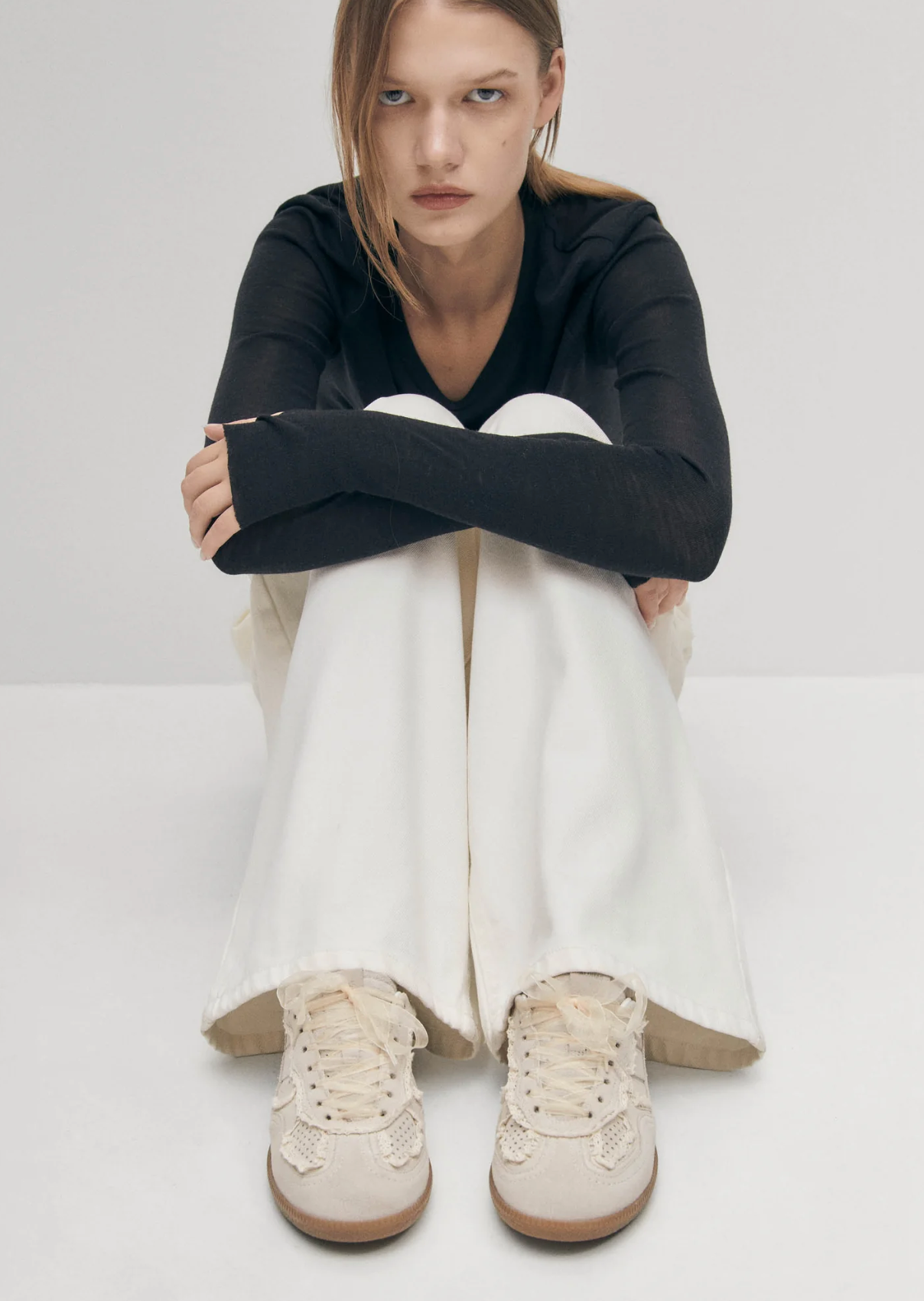 Tb.490 Crochet Cream Leather Sneakers Sko