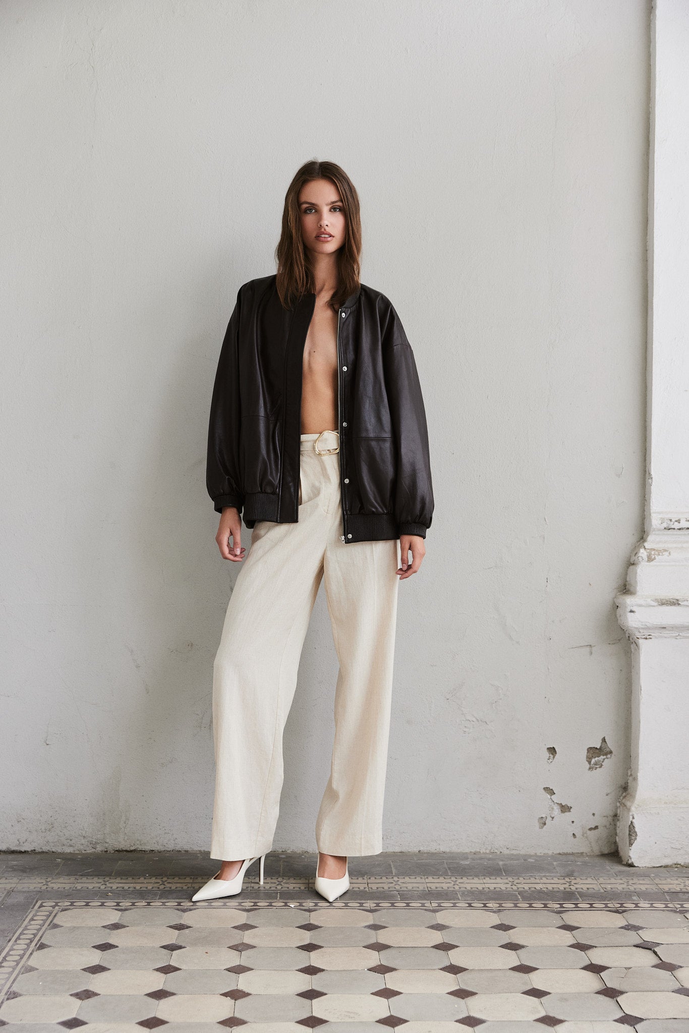 Zephyr Linen Pants Straw Bukser