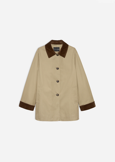 Fiora Cotton Twill Jacket Olive Jakker