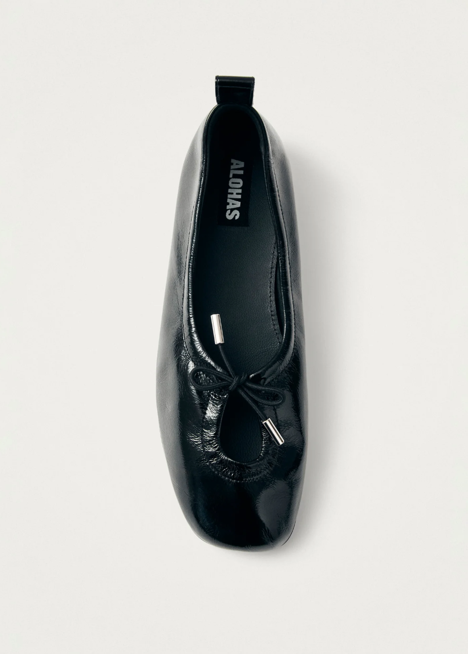 Rosalind Black Leather Ballet Flats Sko