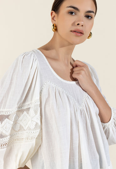 Zubina Blouse White Bluser