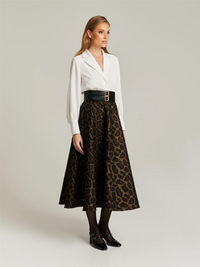 Leea Skirt Sparkly Leopard Skjørt