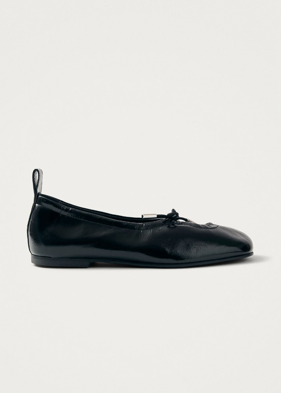 Rosalind Black Leather Ballet Flats Sko