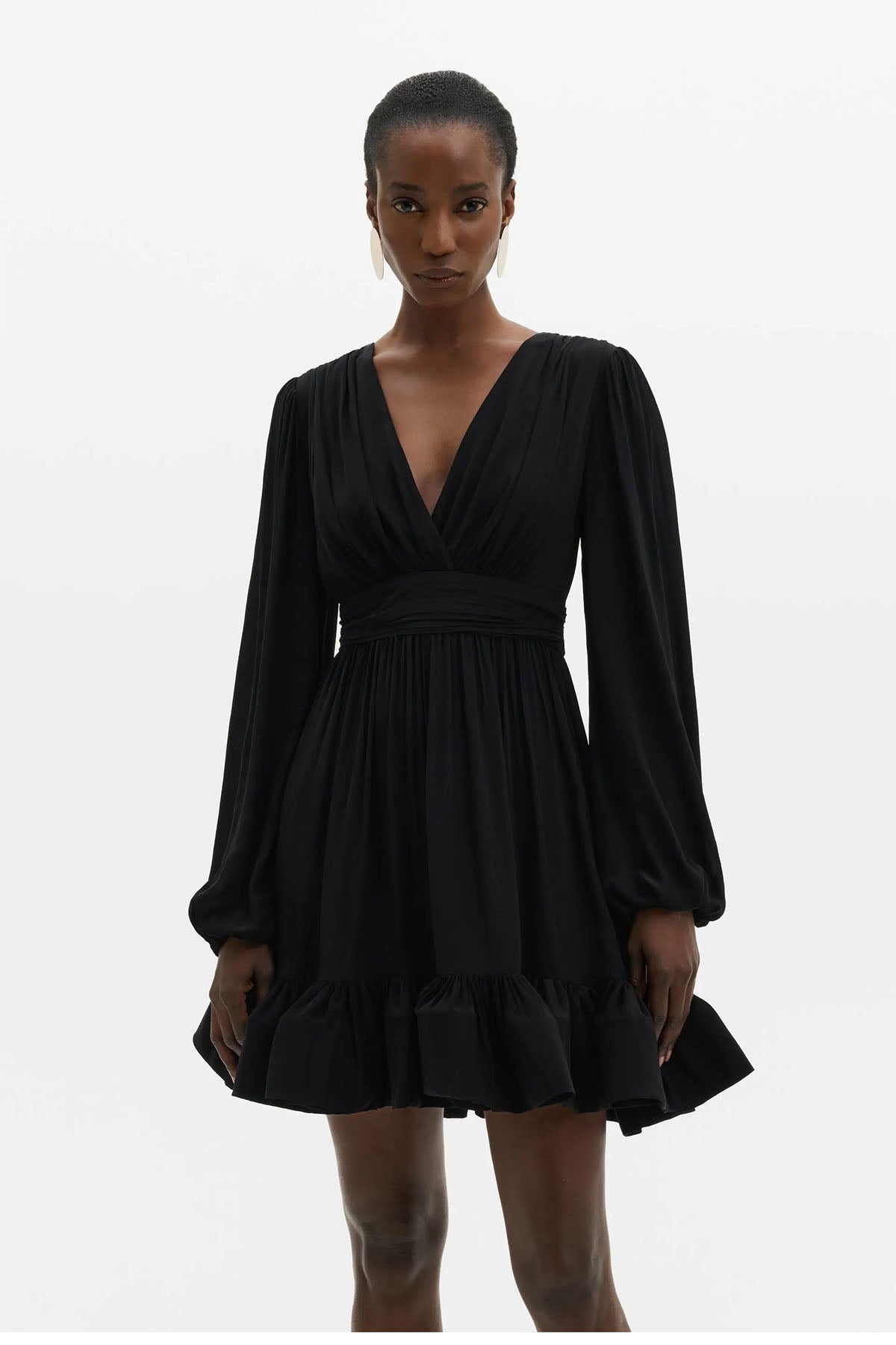 Kjoler | Jadie V-Neck Ruffled Mini Dress