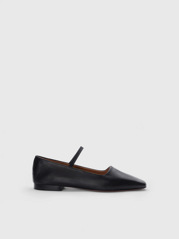 Petina Black Nappa Flats Sko