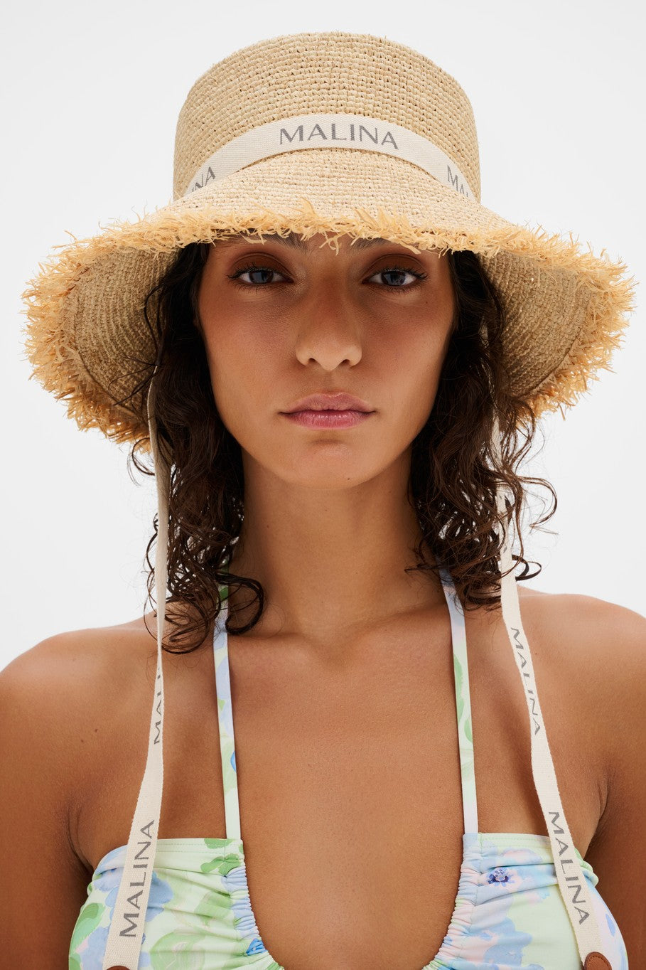 Judith Fringe Trimmed Raffia Hat Natural Hatter