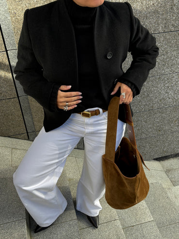 The Norma Tote Maple Brown Suede Vesker