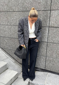 Martha Heavy Slub Wool Black Blazere