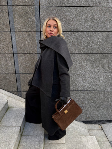 The Double Faced Scarf Charcoal Grey Skjef