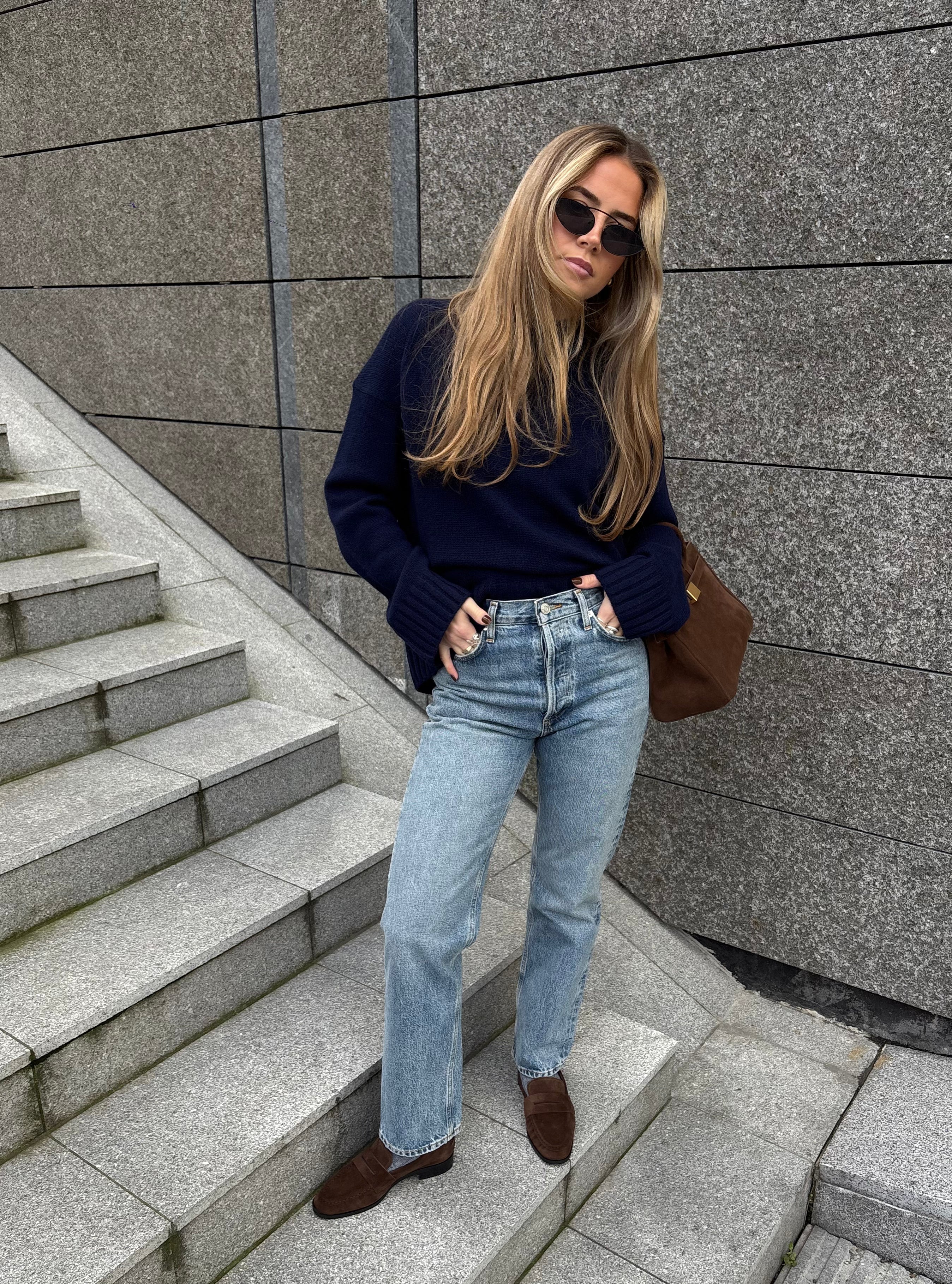 90's Pinch Waist High Rise Straight in Navigate Bukser