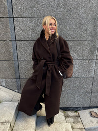 Relaxed Wool Coat Chocolate Brown