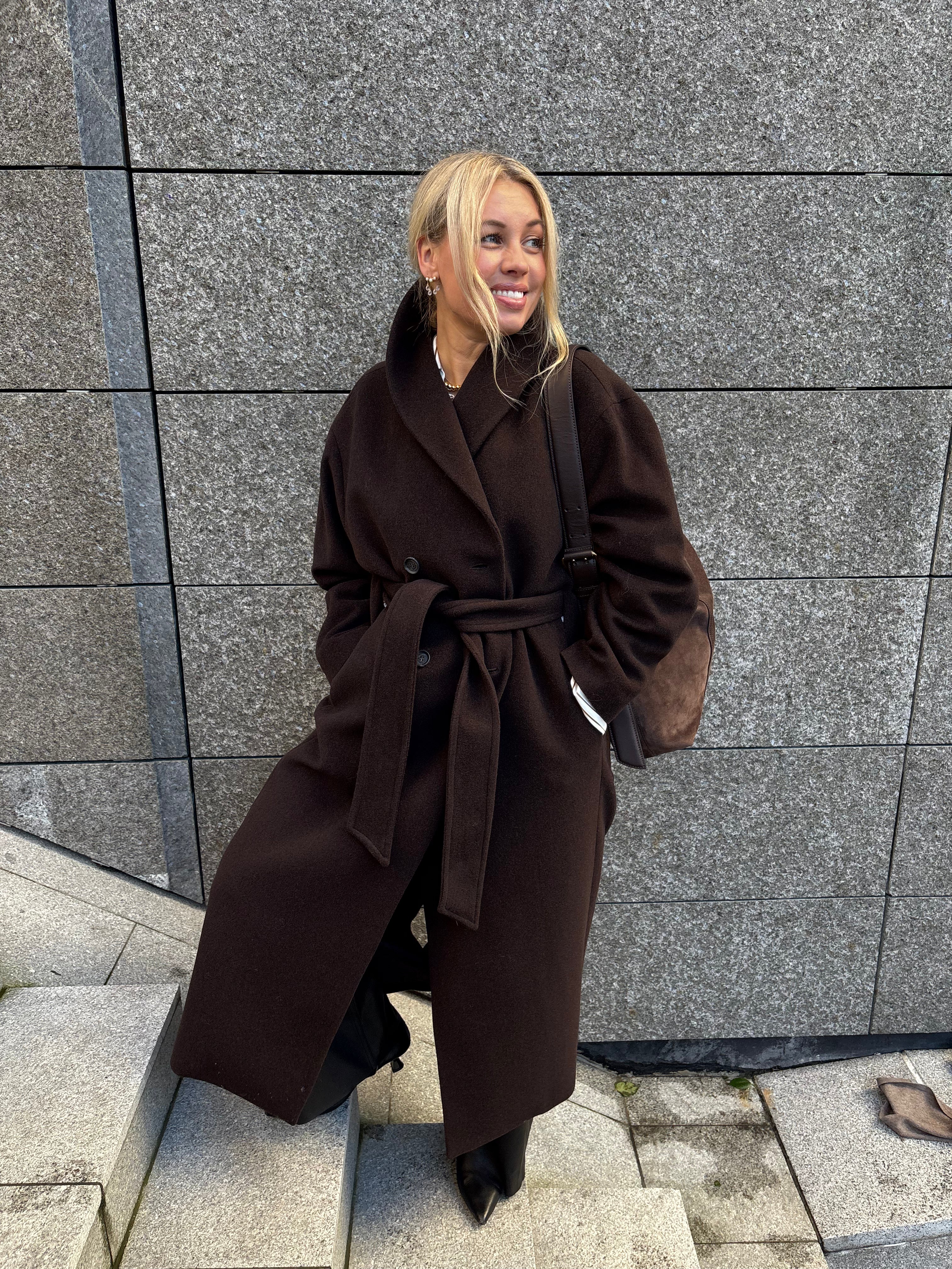 Relaxed Wool Coat Chocolate Brown