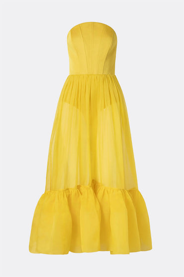Kjoler | Lilou Corset Silk Blend Maxi Dress