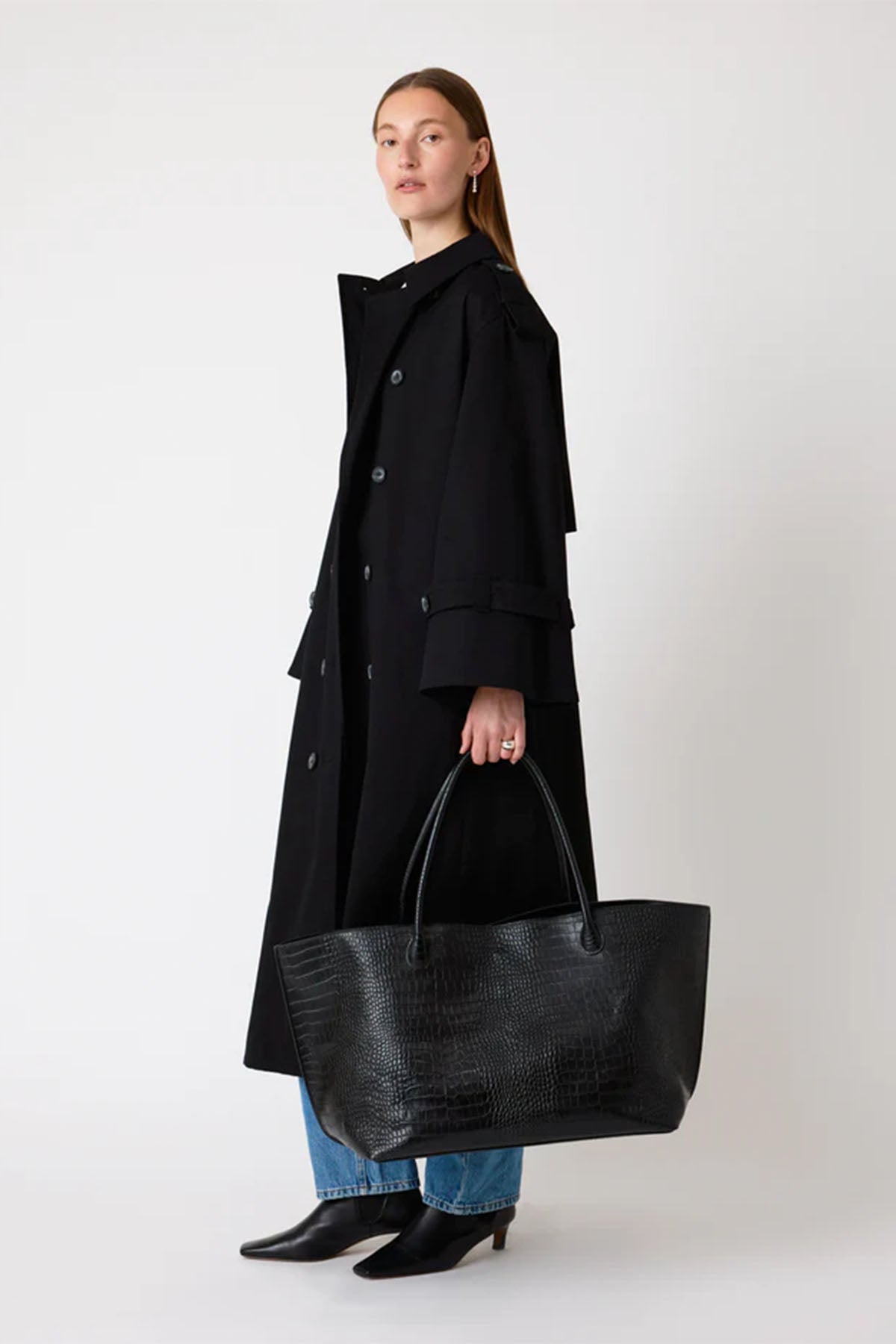 Vesker | The Eva Weekend Tote - Black Croc