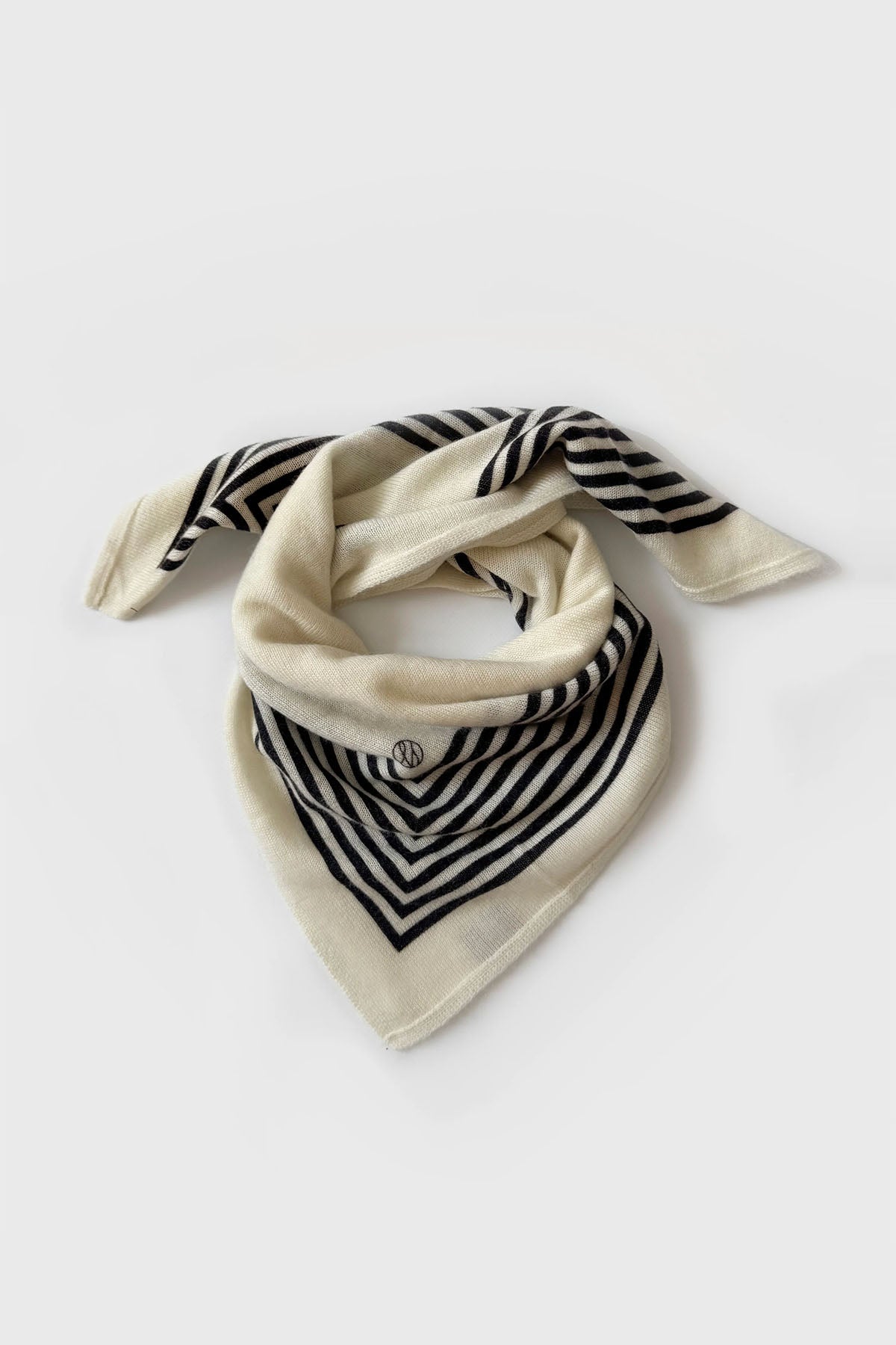 CASHMERE STRIPED SCARF - CREAM
