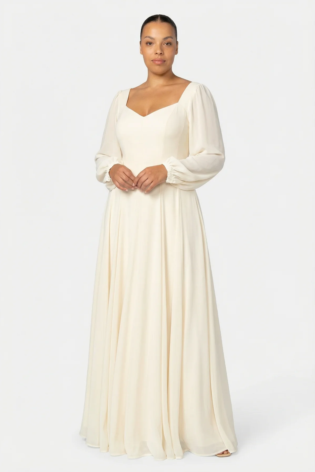 Kjoler | Alette Maxi Dress Long Sleeve Ivory