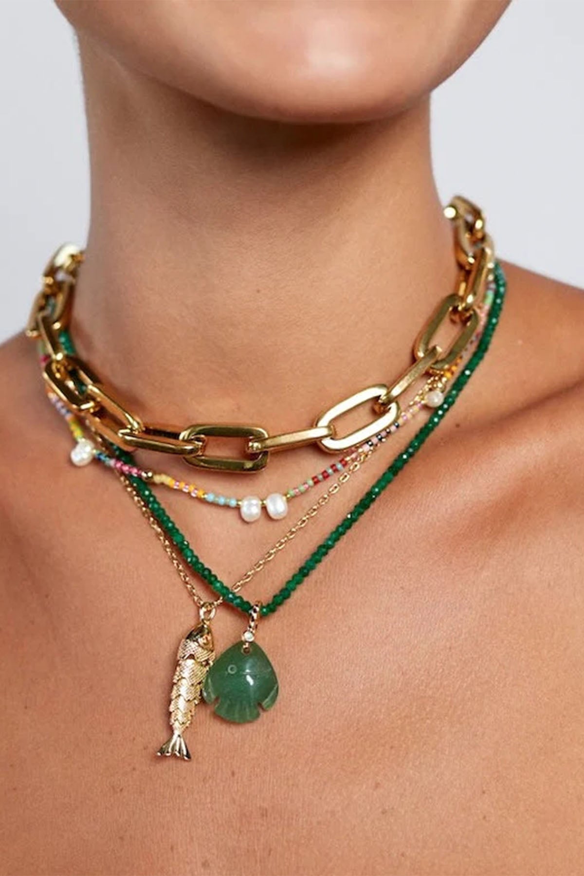 Smykker | Little Swimmer Necklace - Green Jade