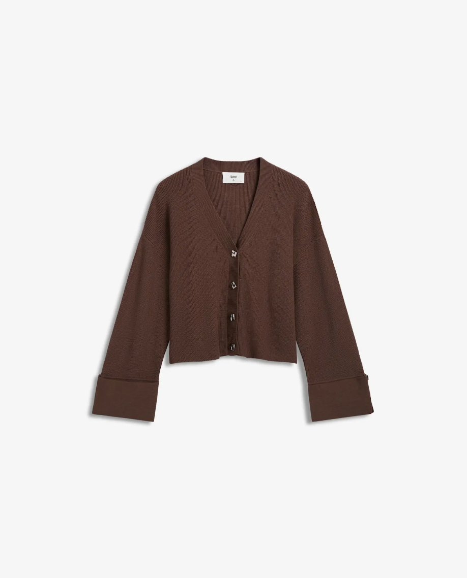 Cardigans | Atari Rib Cardigan Walnut Brown