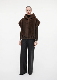 Oleana Faux Mink Vest Choco Choco Jakker