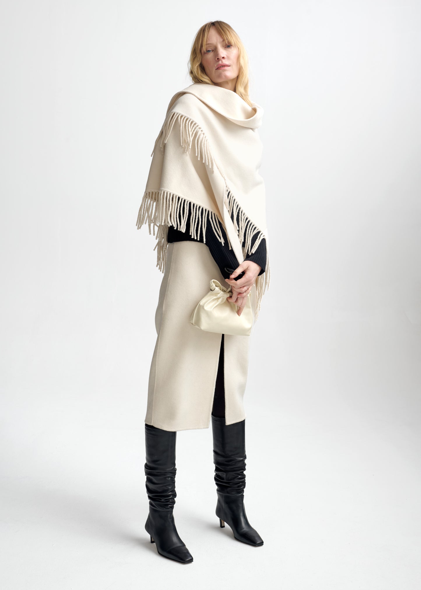 Alba Wool Scarf Eggshell Skjerf