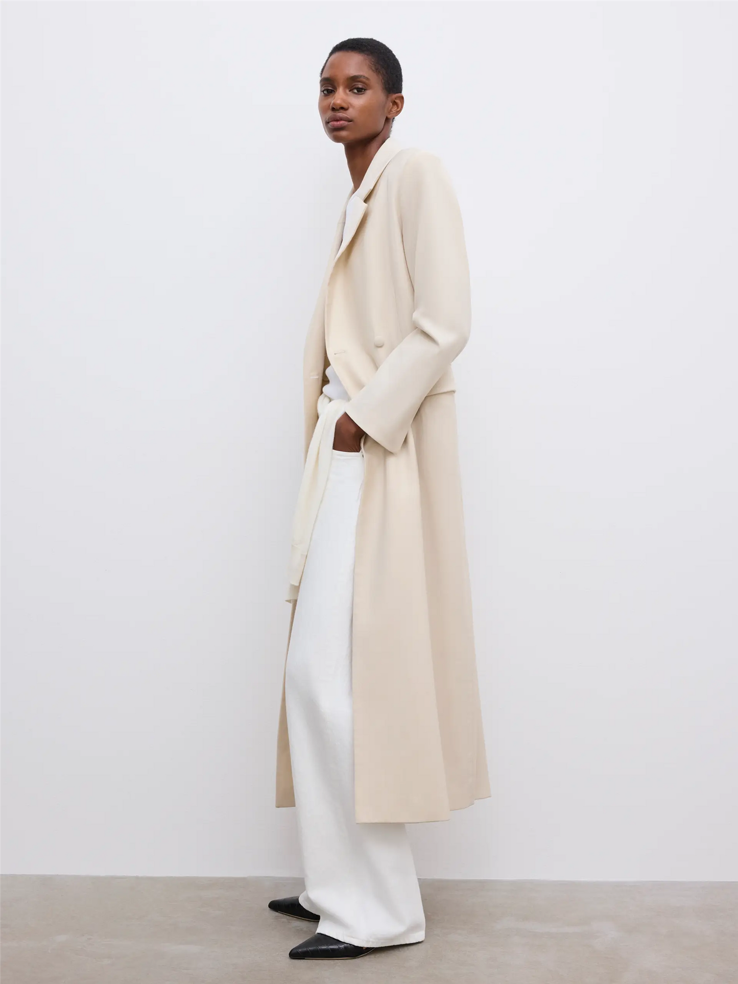 Long Tailored Blazer Sand Beige Blazere