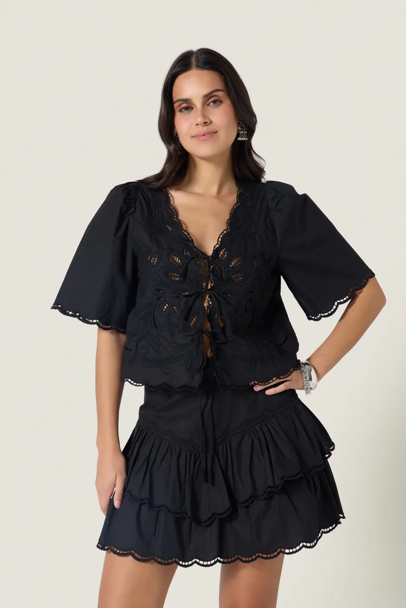 Vinetta Top Onyx Black Bluser