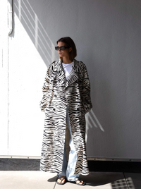 Kira Linen Coat Zebra Yttertøy