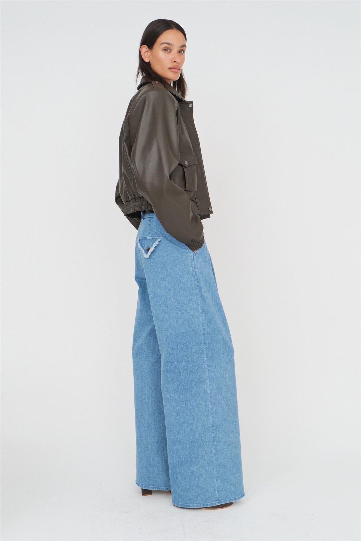 Merci Wide Pants Medium Blue Bukser