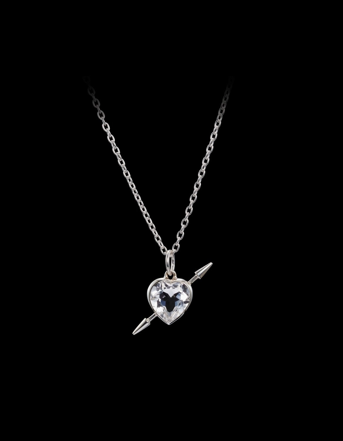Rebel Love Necklace Silver - Clear Quartz Smykker