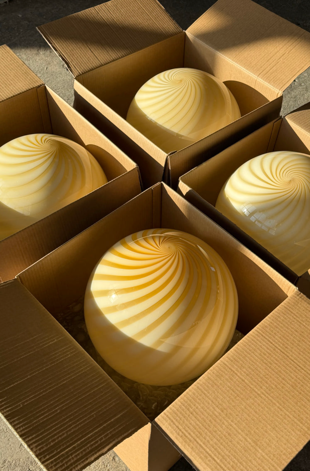 Ø40 Murano Pendel Gul Swirl Lamper