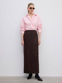 Pencil Maxi Skirt Chocolate Brown Skjørt