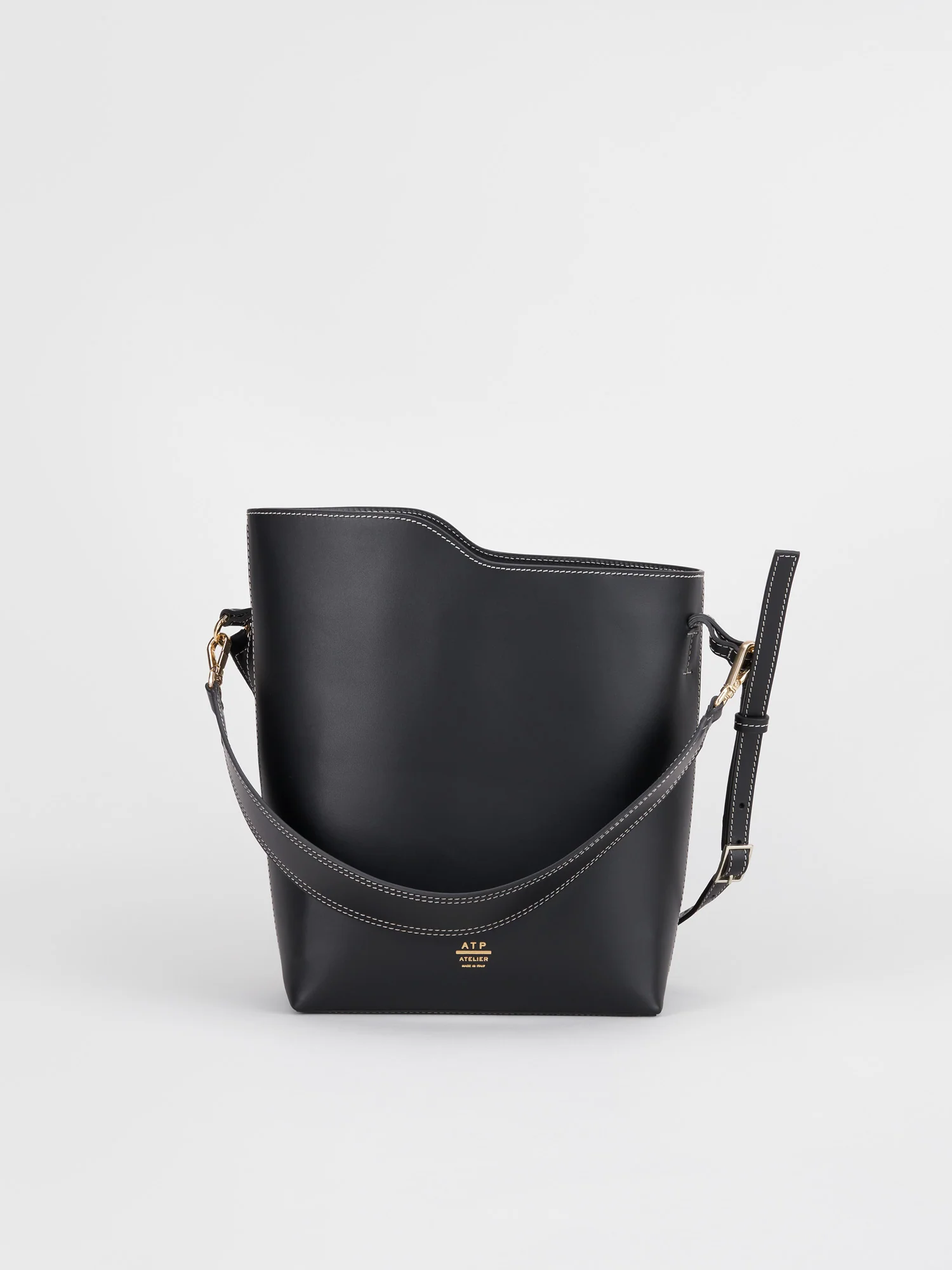 Scafati Black Leather Tote Bag Vesker