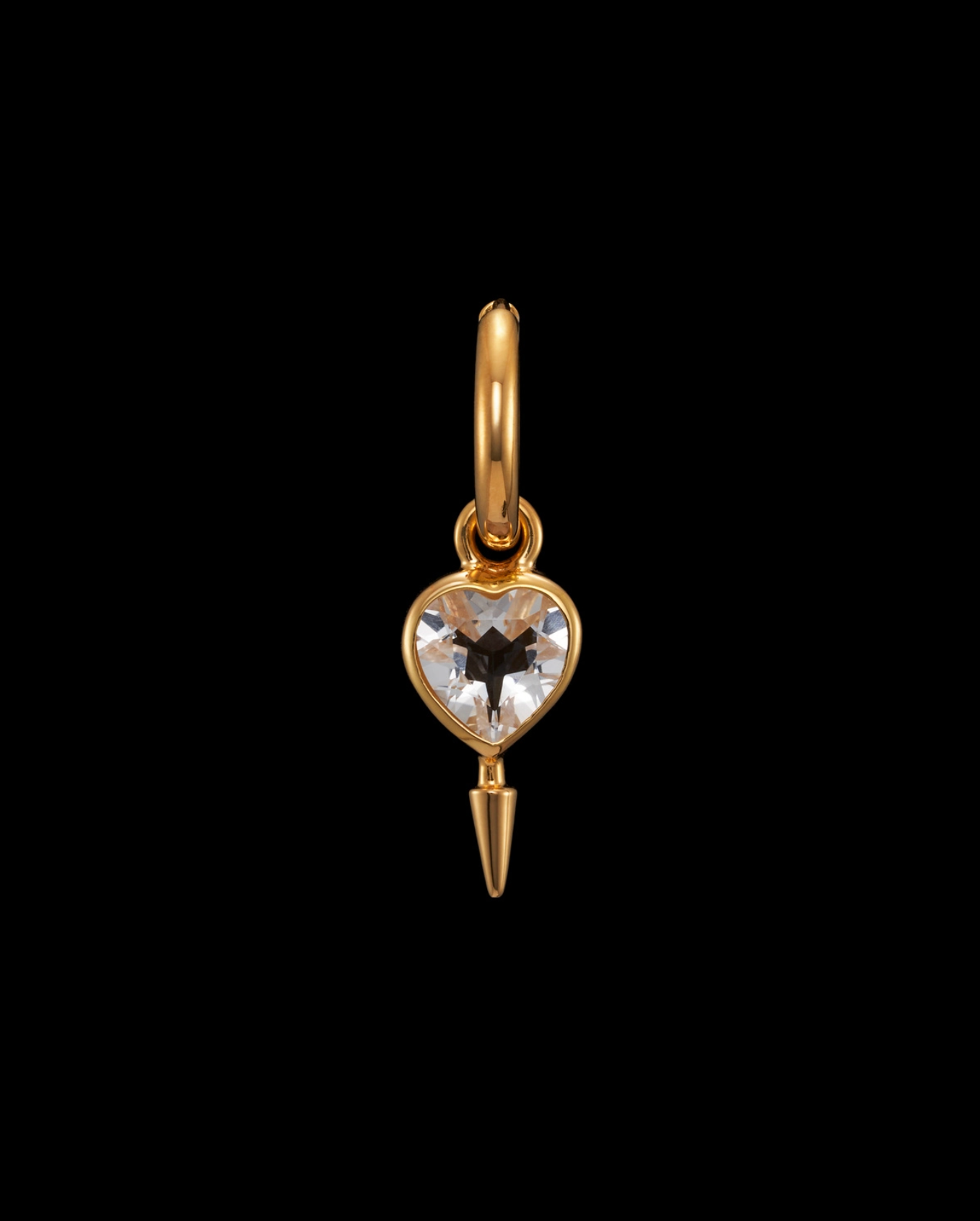 Single Love Faceted Earring Gold-Plated Silver Øredobber