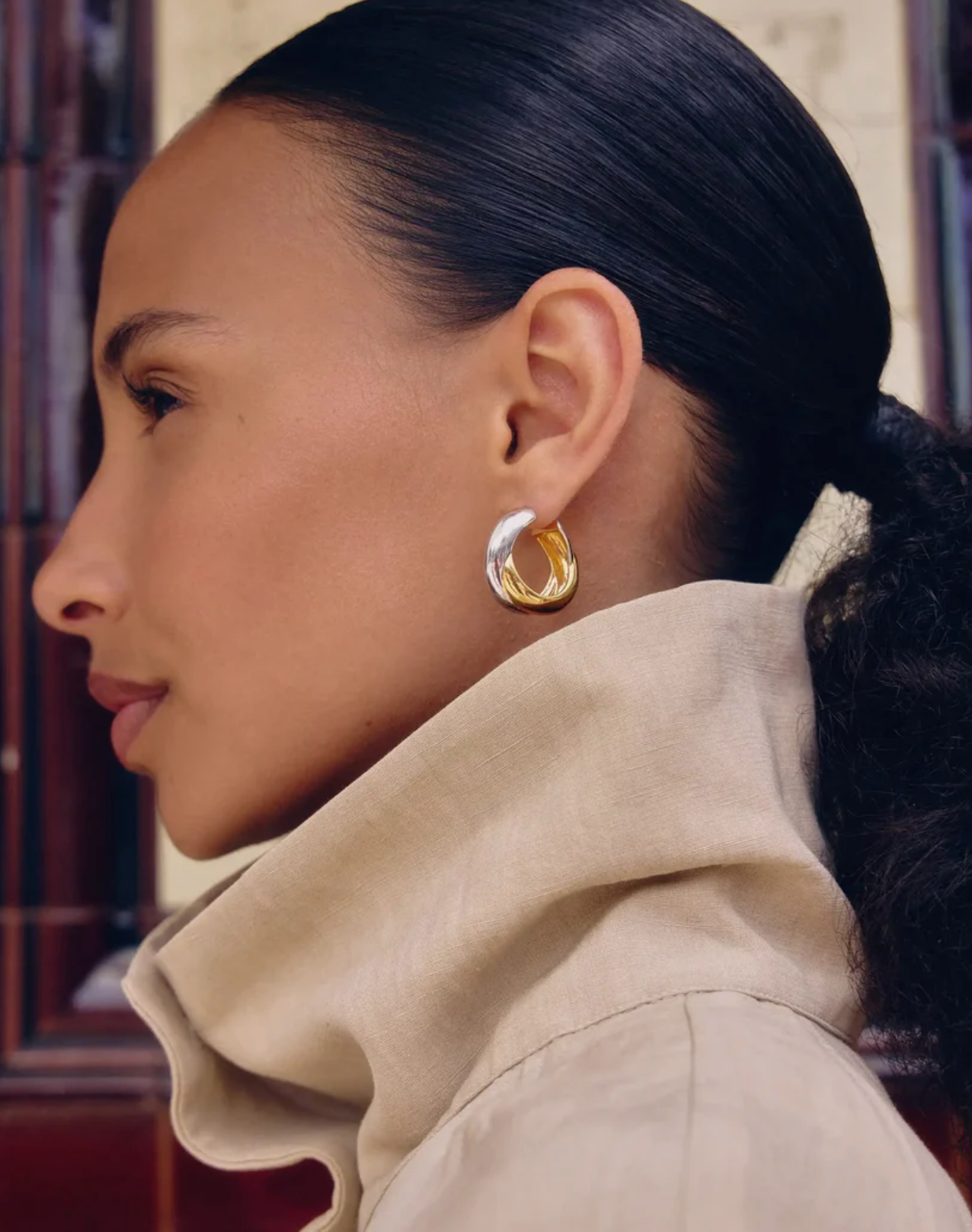 Øredobber | Lucy Williams Chunky Medium Entwine Hoop Earrings