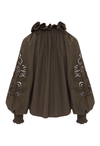 Antonina Top Olive Green Bluser