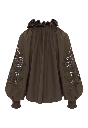 Antonina Top Olive Green Bluser