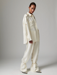 Norma - Contrast Linen Bluser