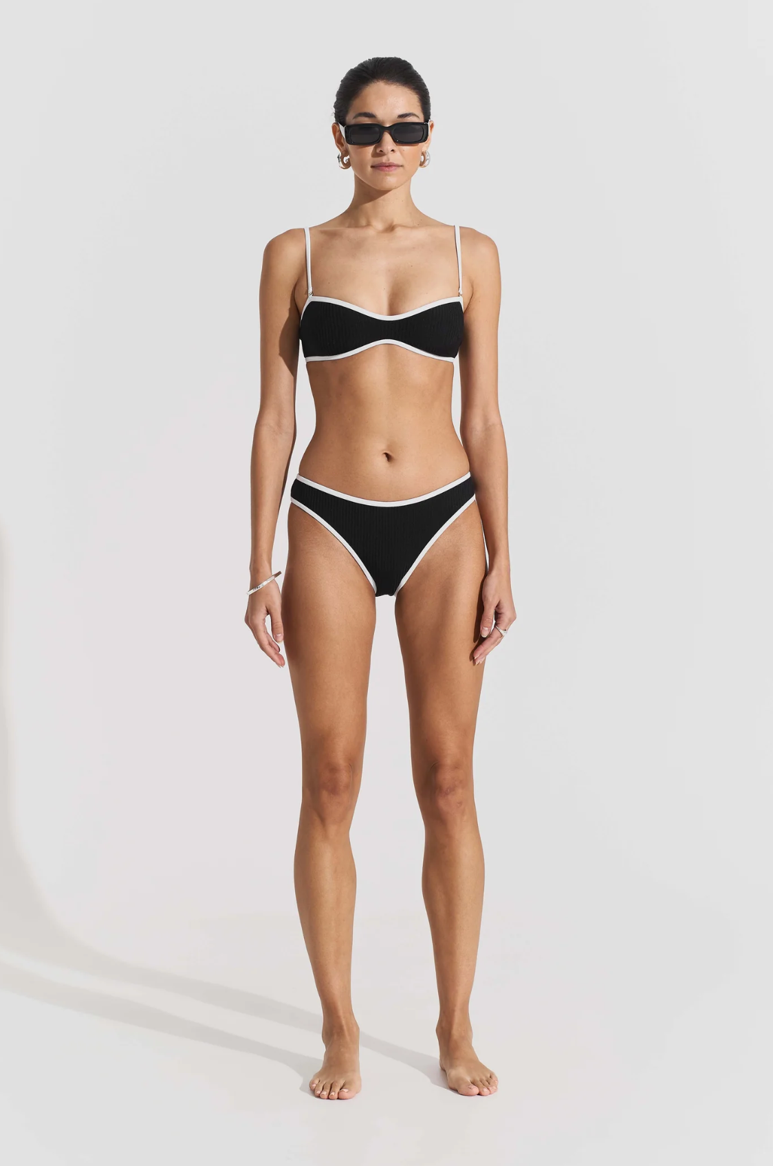 Ribbed Bikini Bottom Black Badetøy