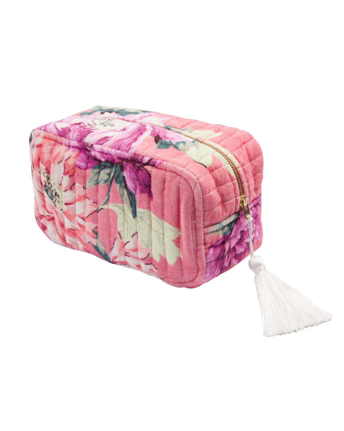 Cosmetic Bag Velvet Pink Posy Toalettmapper