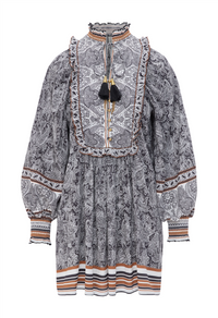 Demi Dress Vanilla/Olive&Black Kjoler