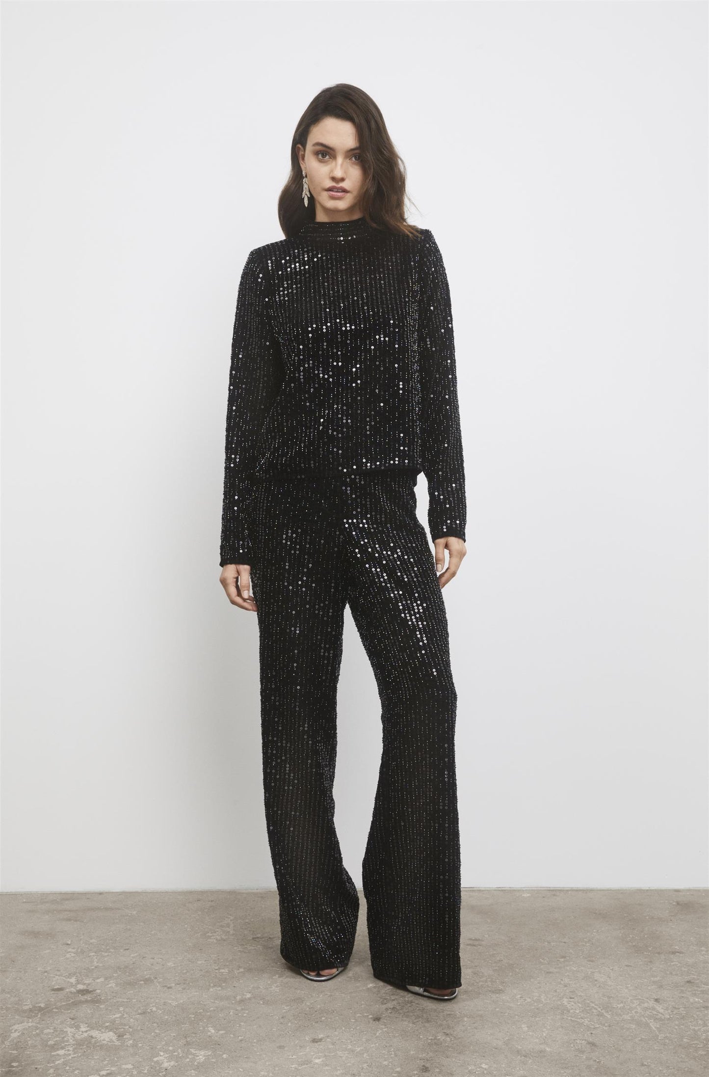 Jagger Sequin Trouser Black Bukser