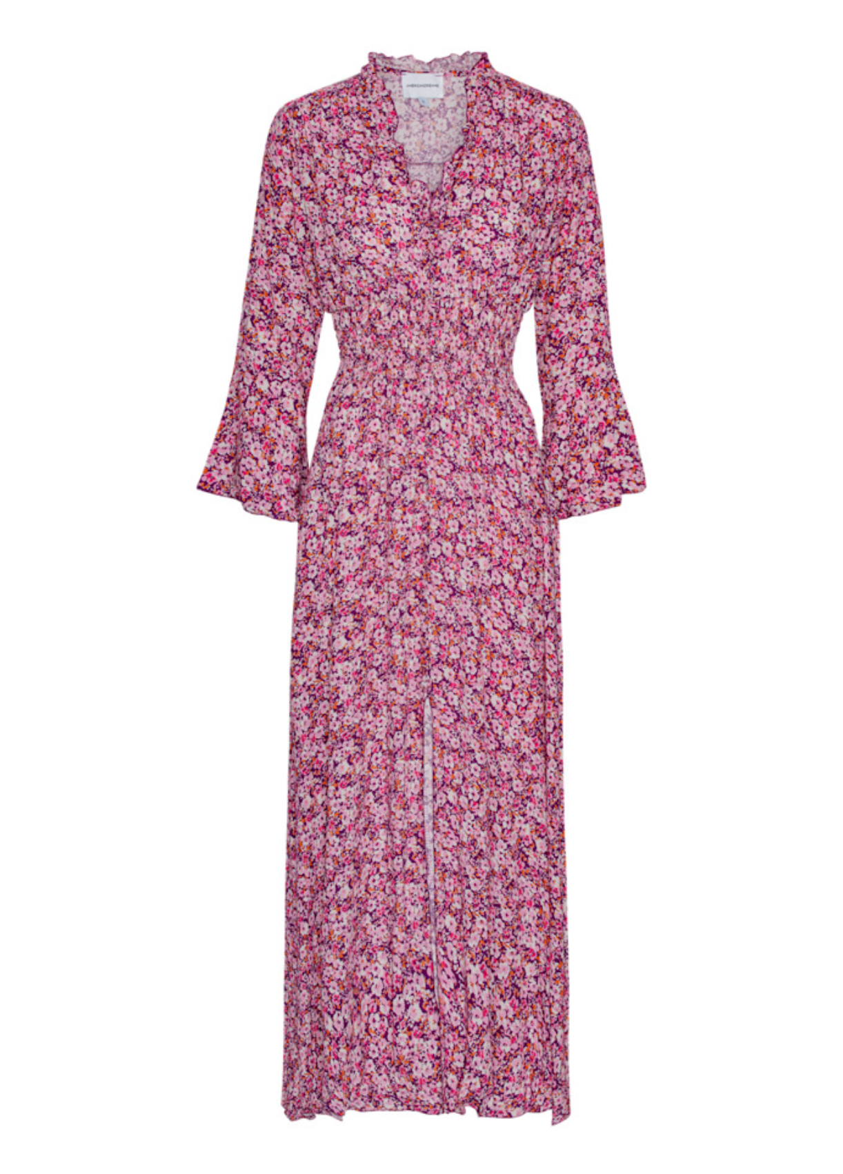 Sally Long Dress Lilac Bordeaux Big Flower Kjoler