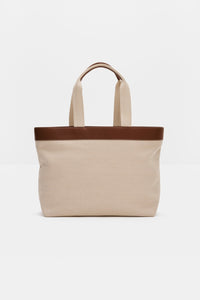 Monogram Grand Canvas Tote Light Taupe Vesker