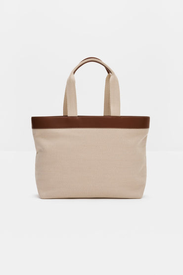 Monogram Grand Canvas Tote Light Taupe Vesker