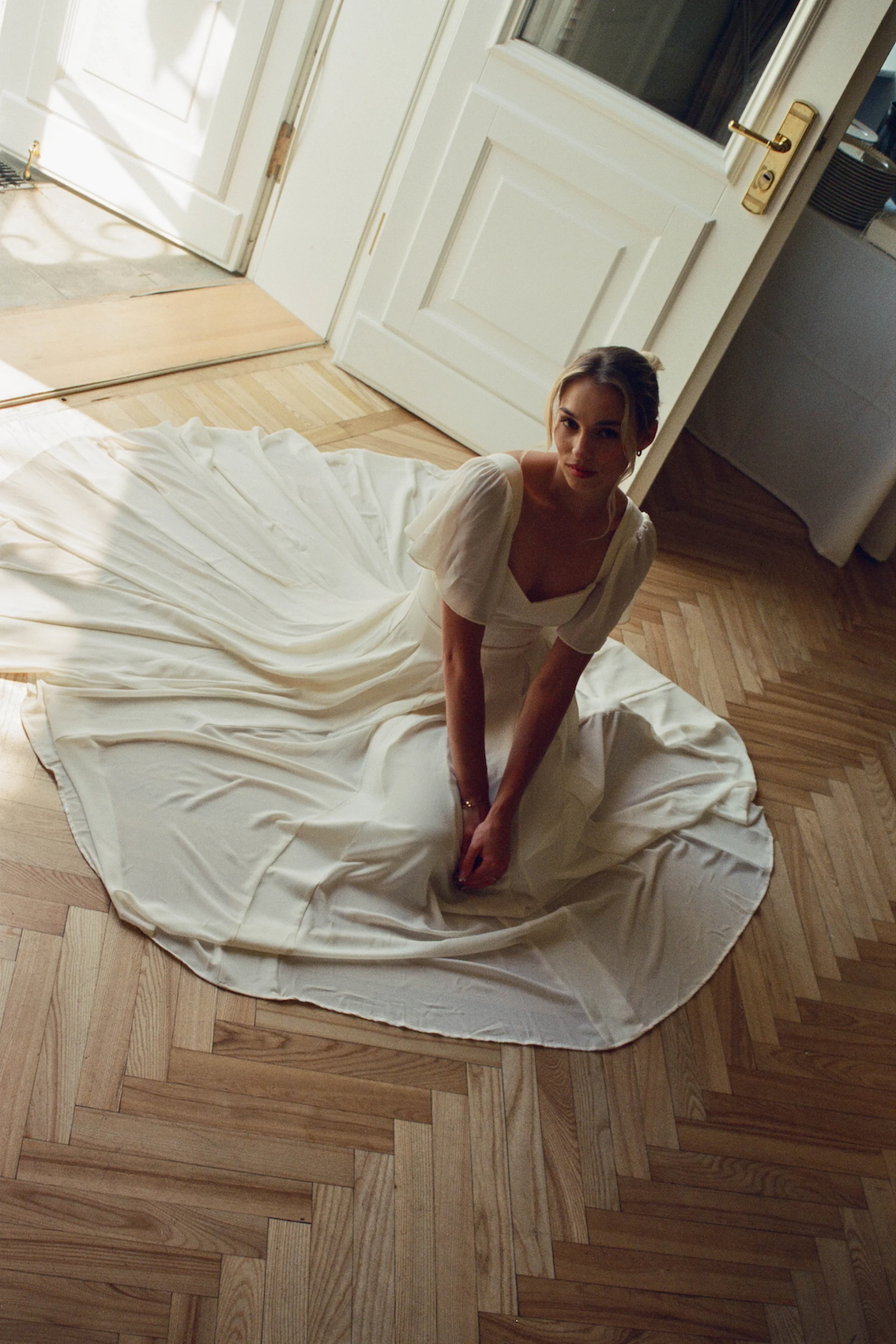 Kjoler | Alette Maxi Dress Flutter Sleeve Ivory