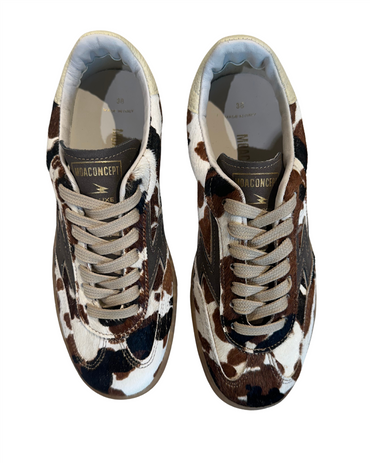 Club Deluxe Cow Print Horsy Brown Sko