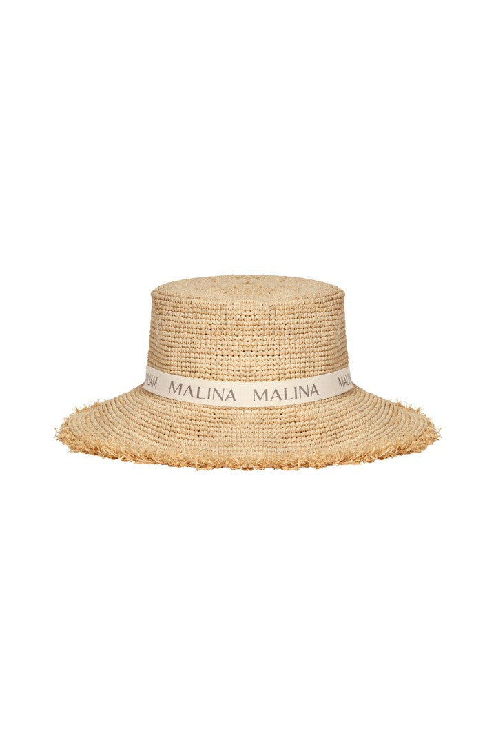 Judith Fringe Trimmed Raffia Hat Natural Hatter