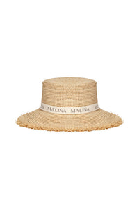 Judith Fringe Trimmed Raffia Hat Natural Hatter